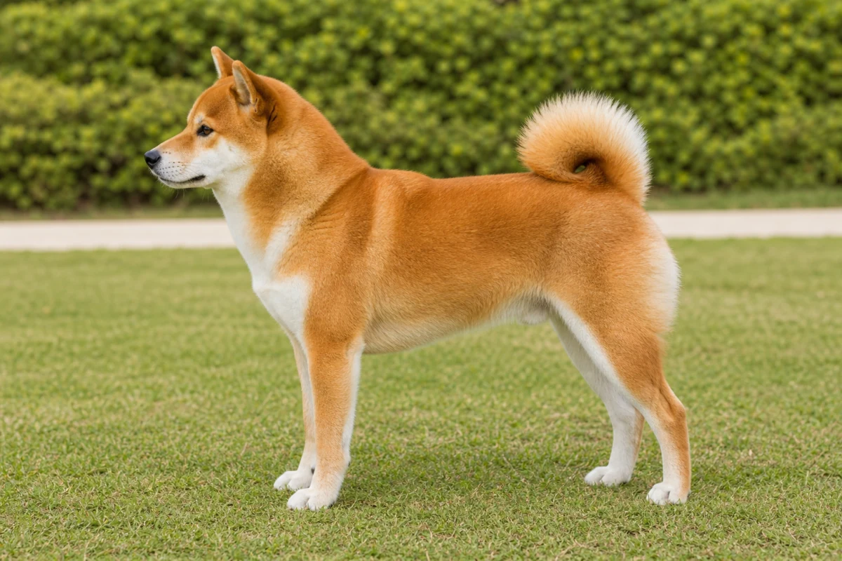 柴犬の横向きの写真