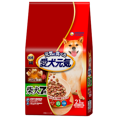 愛犬元気 柴犬用 7歳以上用 ビーフ・緑黄色野菜・小魚入りのパッケージ