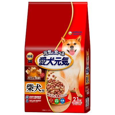 愛犬元気 柴犬用 ビーフ・緑黄色野菜・小魚入りのパッケージ