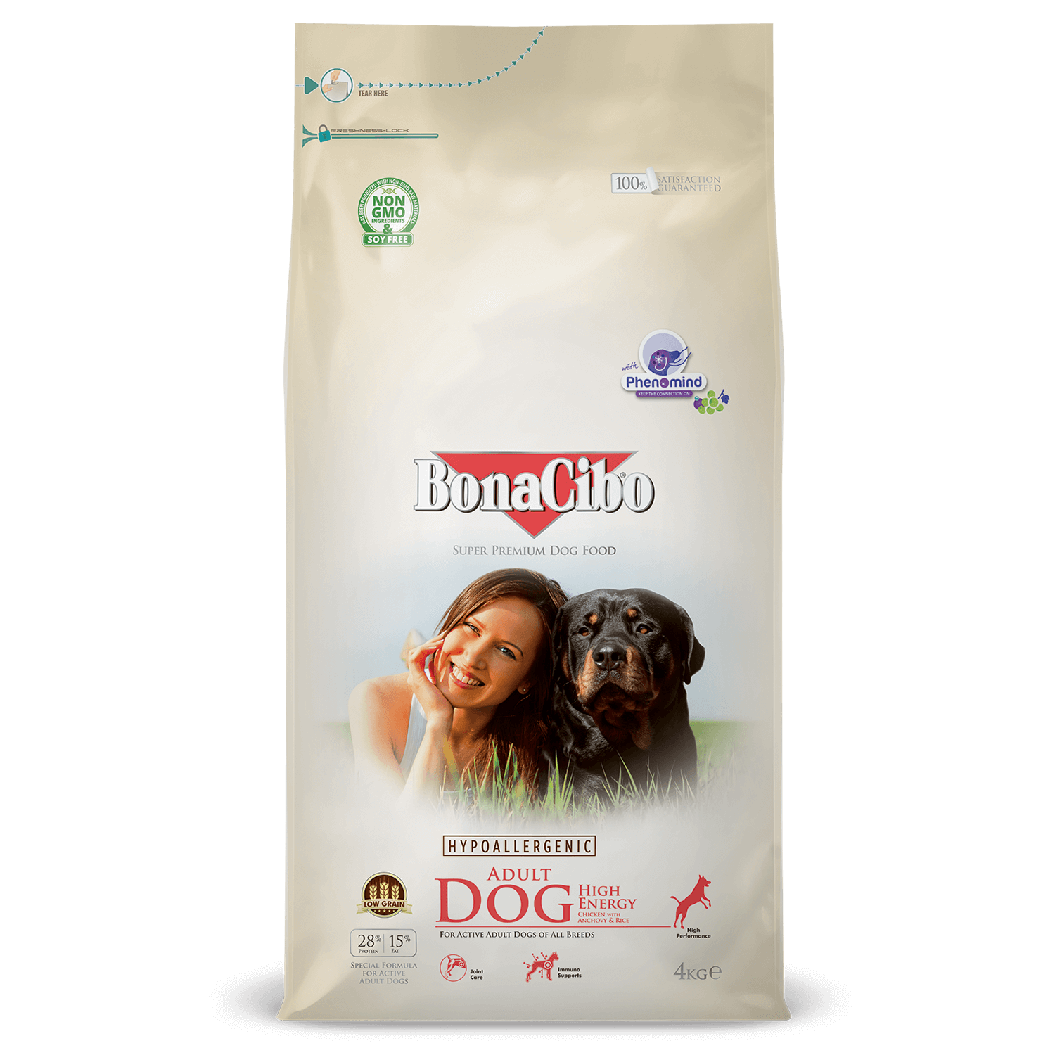ボナシーボ 成犬用 チキン・アンチョビ＆ライス（高エネルギー）のパッケージ