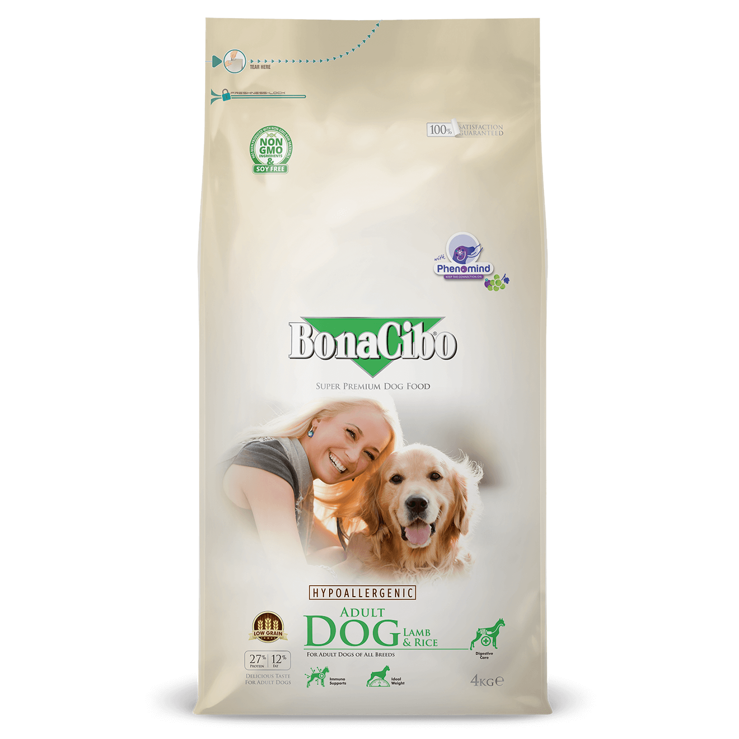 ボナシーボ 成犬用 ラム＆ライスのパッケージ