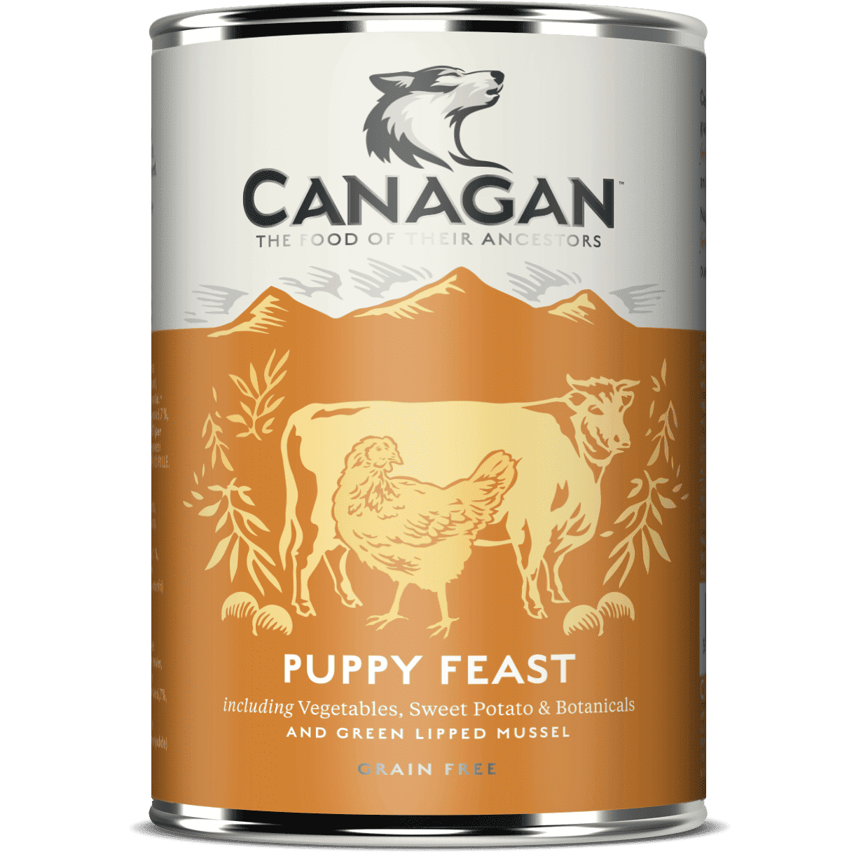 カナガンドッグフード チキン＆ビーフ 子犬用 缶詰のパッケージ