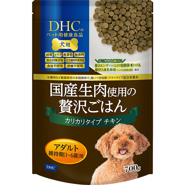 犬用 国産生肉使用の贅沢ごはん カリカリタイプ（チキン/アダルト）のパッケージ