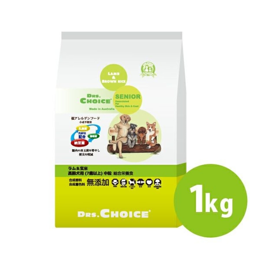 ドクターズチョイス ドッグフード シニア ラム＆玄米のパッケージ