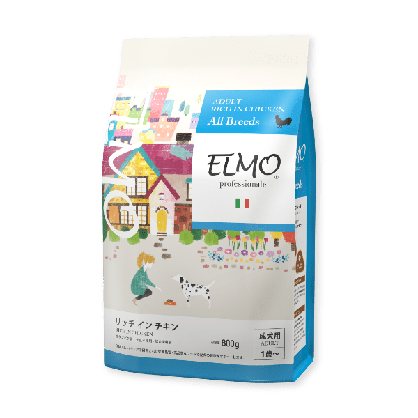 ELMO プロフェッショナーレ リッチ イン チキン（成犬用）のパッケージ