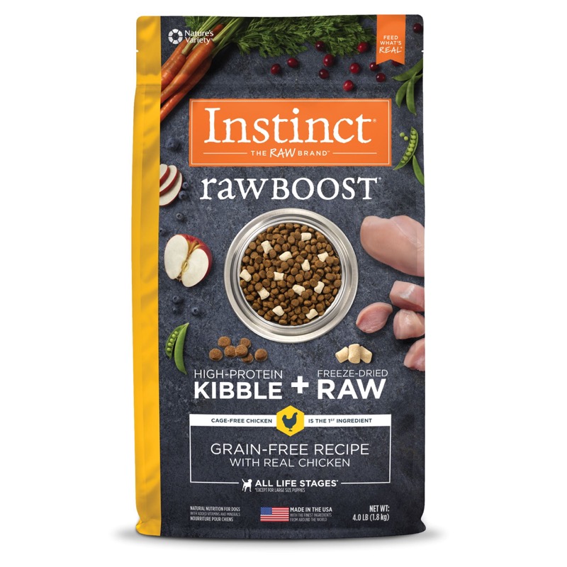 インスティンクト 犬用ローブースト フリーズドライチキン入り 1.8kgのパッケージ