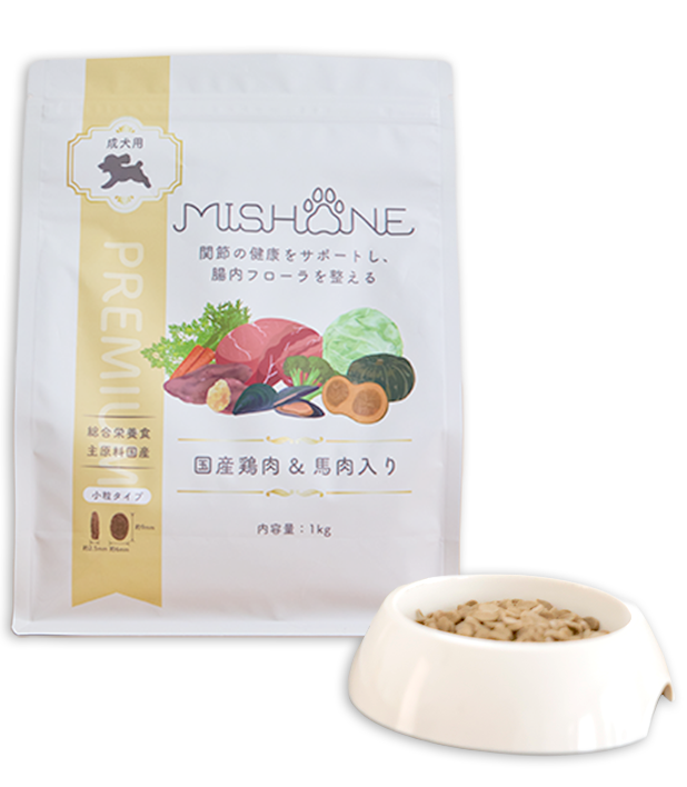ミシュワン成犬用(国産鶏肉&馬肉入り)のパッケージ