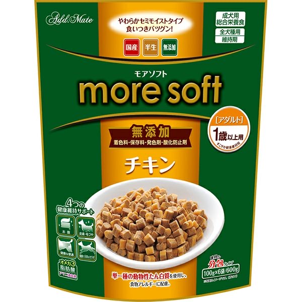 more soft チキンアダルト 600gのパッケージ