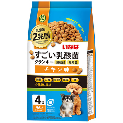 すごい乳酸菌 クランキー チキン味 190g×4袋のパッケージ