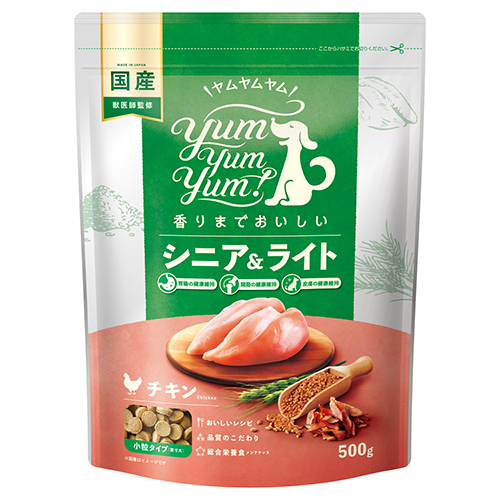 yum yum yum! シニア＆ライト チキン ドライタイプのパッケージ